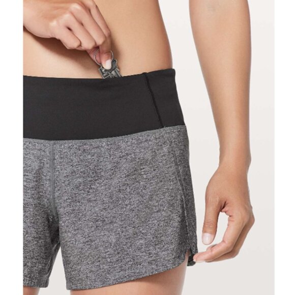 Lululemon Run Times Short II *4" Heather Lux Multi Black / Black - Picture 6 of 16